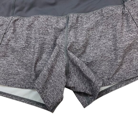 Lululemon Run Times Shorts 8 Heather Lux Multi Black Mid Rise Built In Brief - Picture 10 of 14